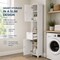 White Tall Standing Bathroom Linen Tower Storage Cabinet for Bathroom and Vanity